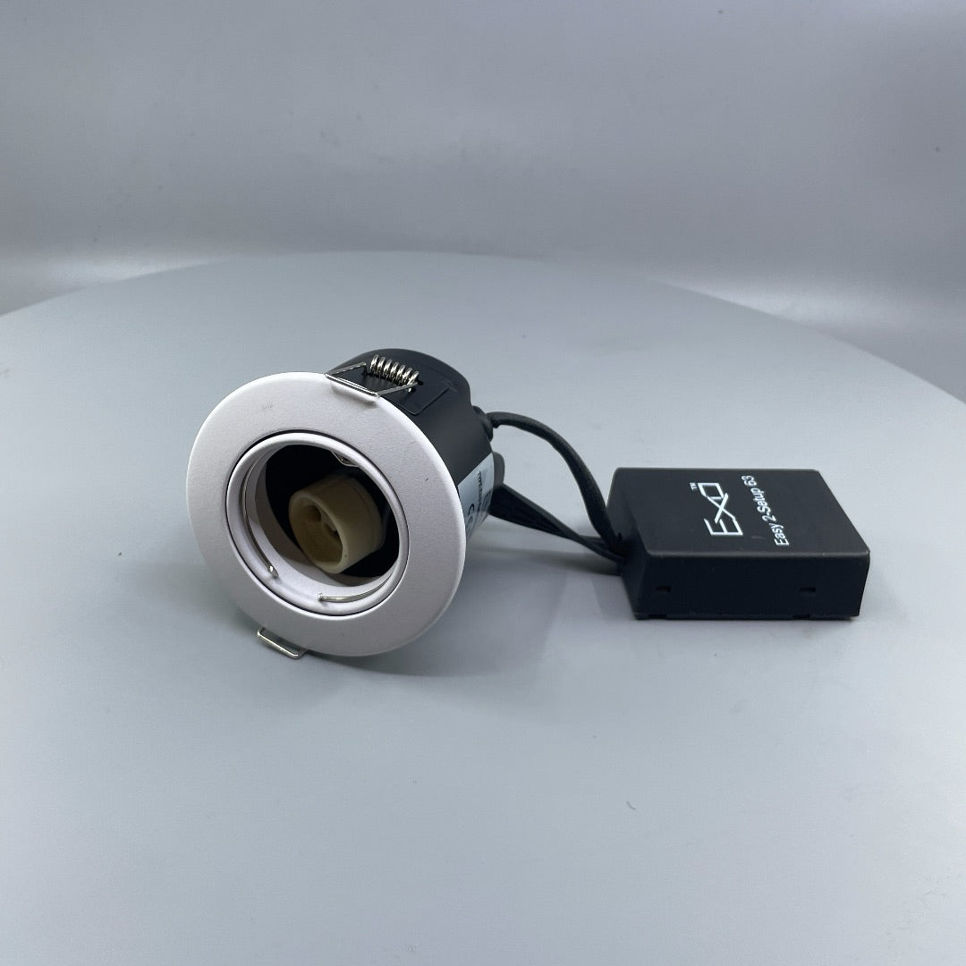 Daxtor Easy 2-Setup 63 GU10 indbygningsspot, hvid, kipbar, Ø88 mm (360° frame 2)