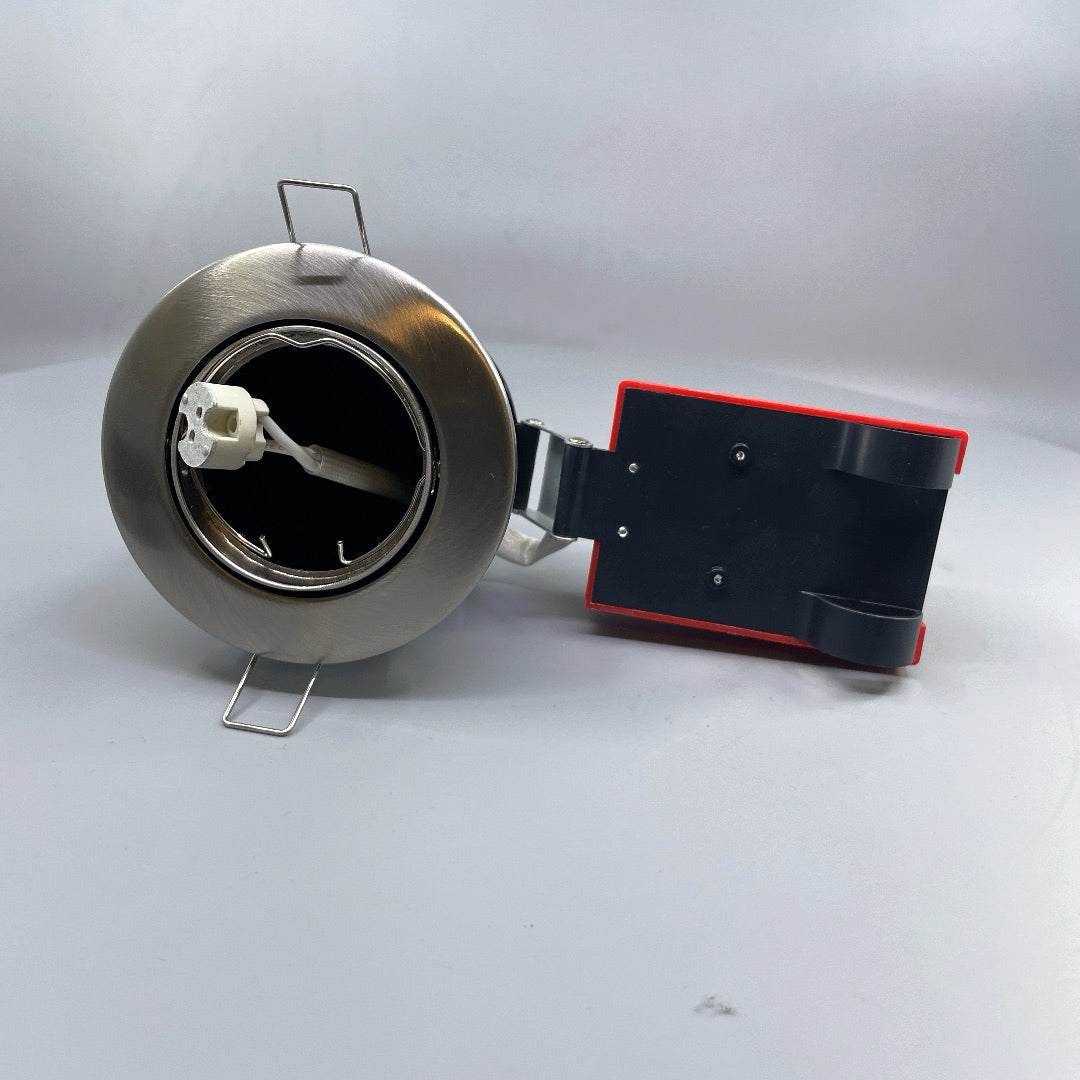 Daxtor Easy 2-Setup MR16 indbygningsspot Ø87 mm – børstet stål (360° frame 2)