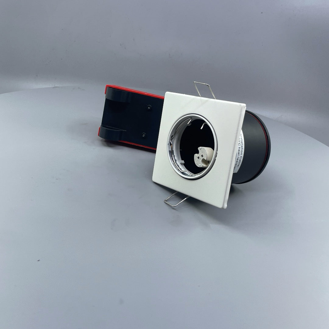 Daxtor Easy 2-Setup MR16 12V indbygningsspot IP21 – firkantet hvid, maks. 20W (360° frame 4)