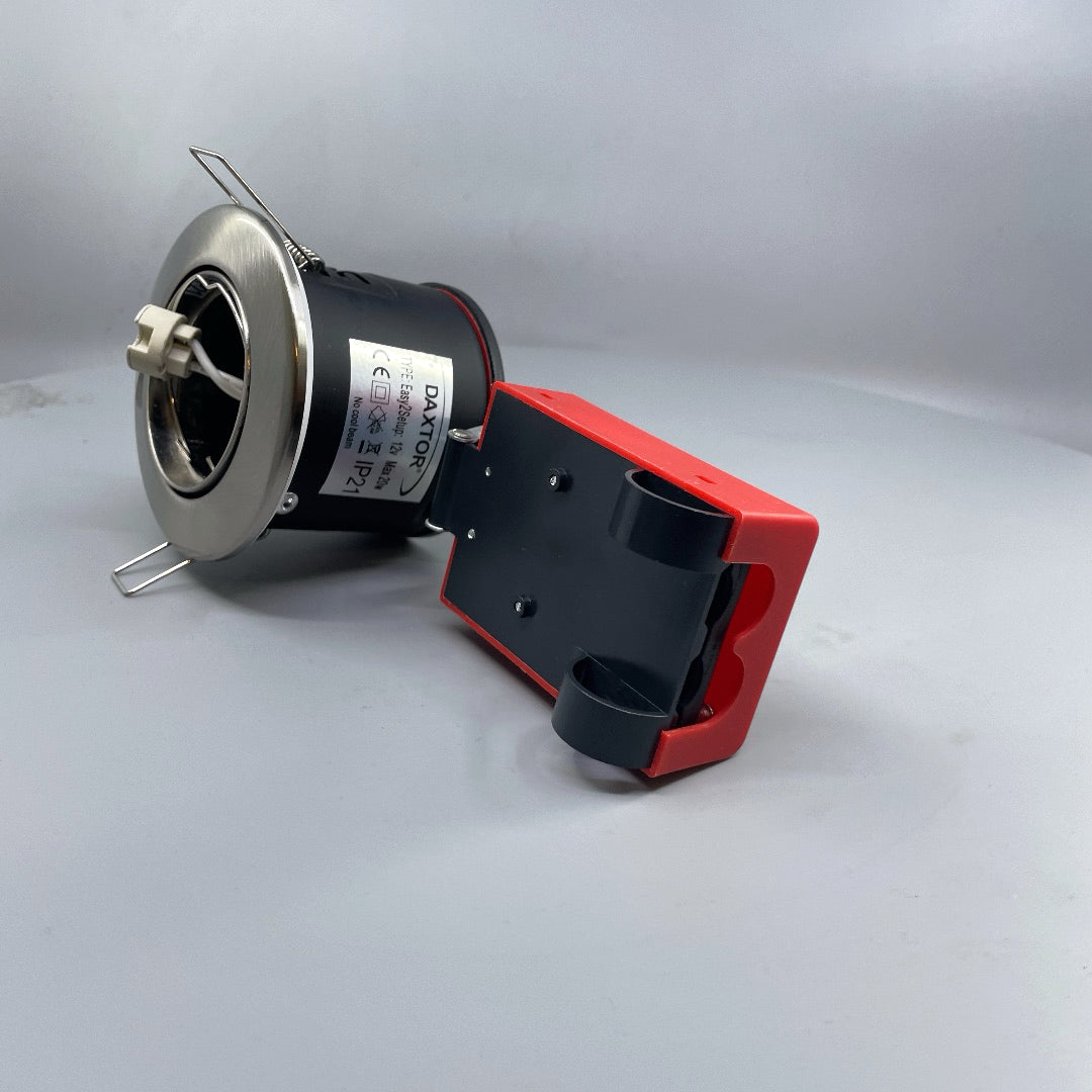 Daxtor Easy 2-Setup MR16 indbygningsspot Ø87 mm – børstet stål (360° frame 5)