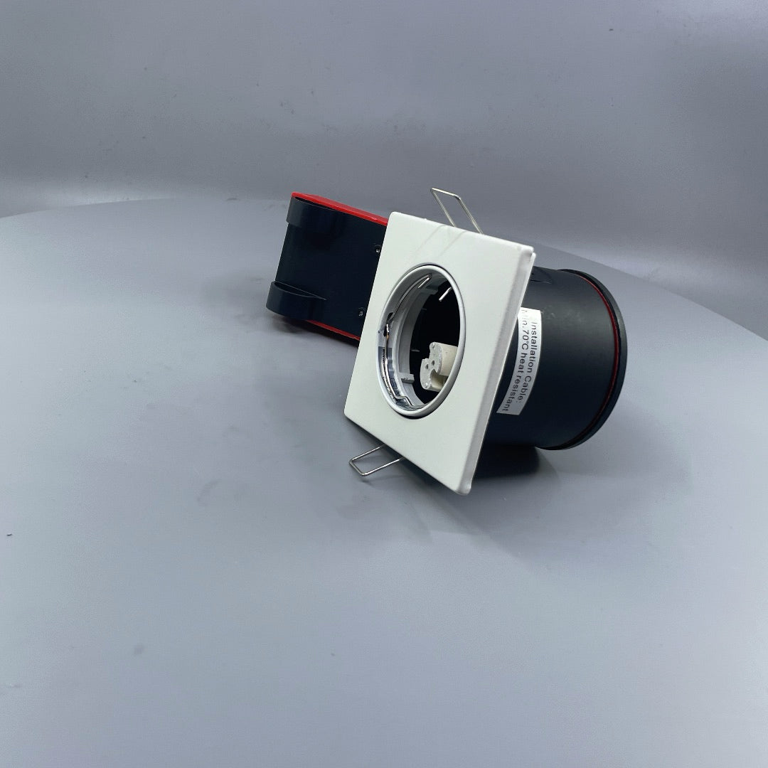Daxtor Easy 2-Setup MR16 12V indbygningsspot IP21 – firkantet hvid, maks. 20W (360° frame 5)