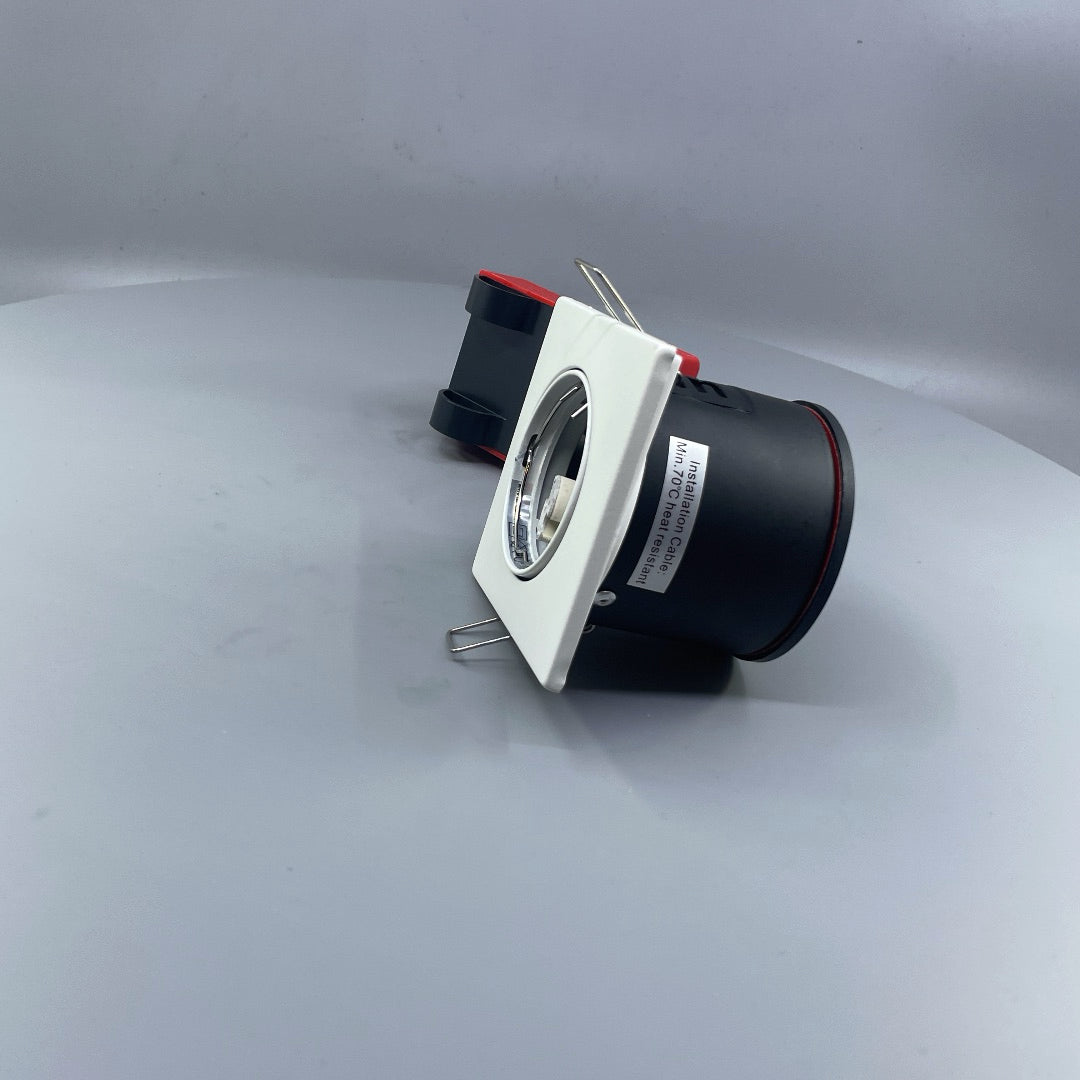 Daxtor Easy 2-Setup MR16 12V indbygningsspot IP21 – firkantet hvid, maks. 20W (360° frame 6)