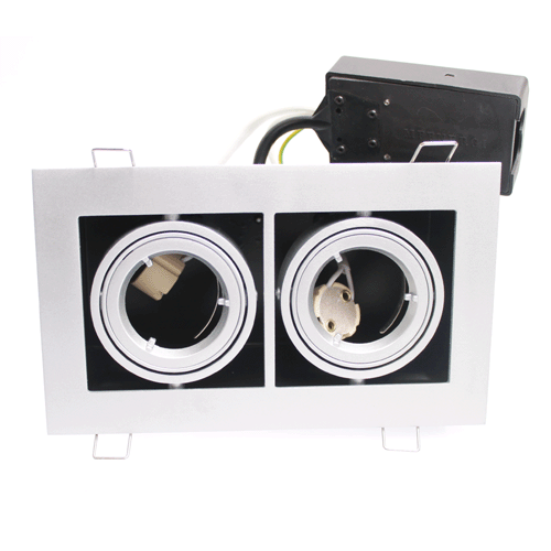 Downlight Dobbelt 230V 20W GU10 - Mat hvid (360° frame 25)