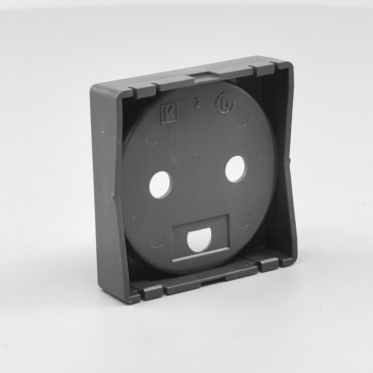 afdækning for stikkontakt 1 modul koksgrå (360° frame 11)