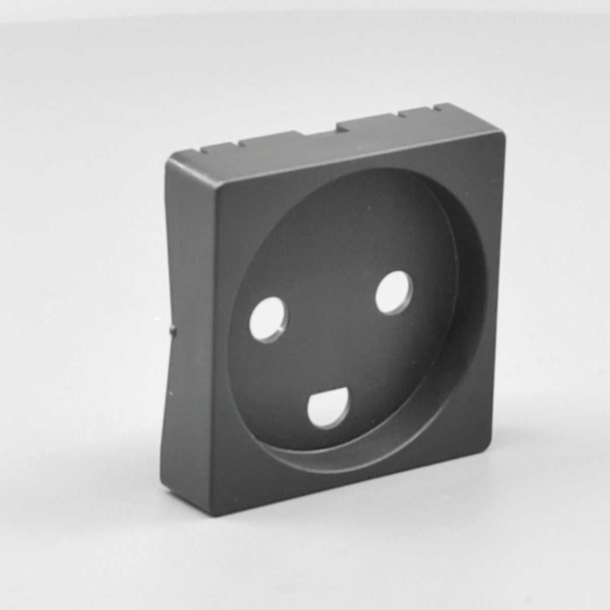 afdækning for stikkontakt 1 modul koksgrå (360° frame 23)