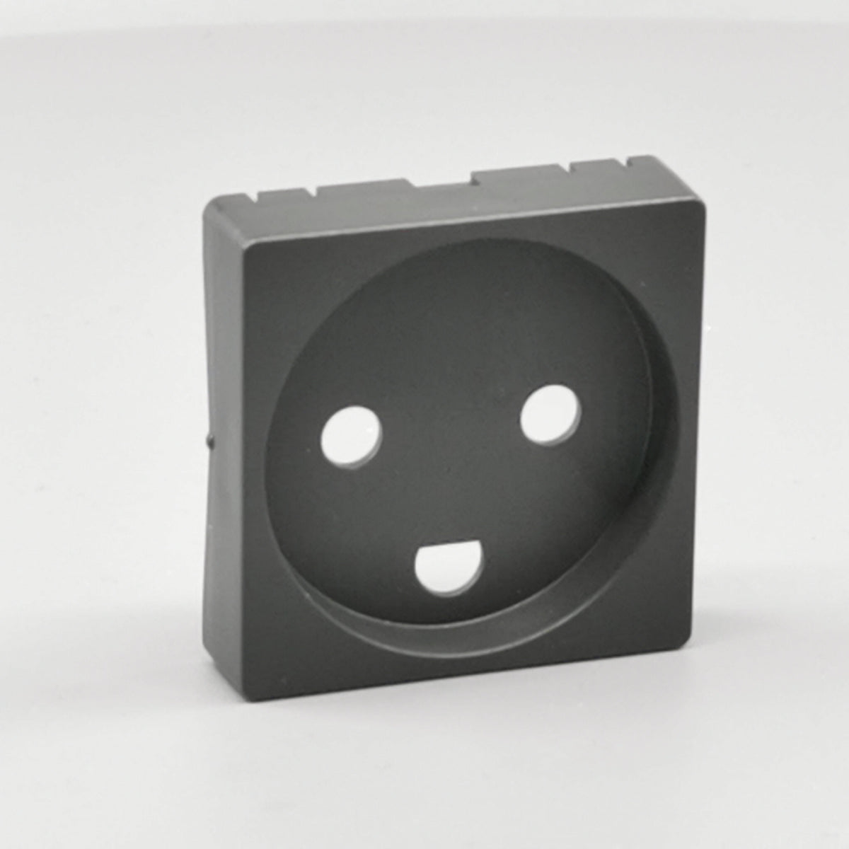 afdækning for stikkontakt 1 modul koksgrå (360° frame 24)