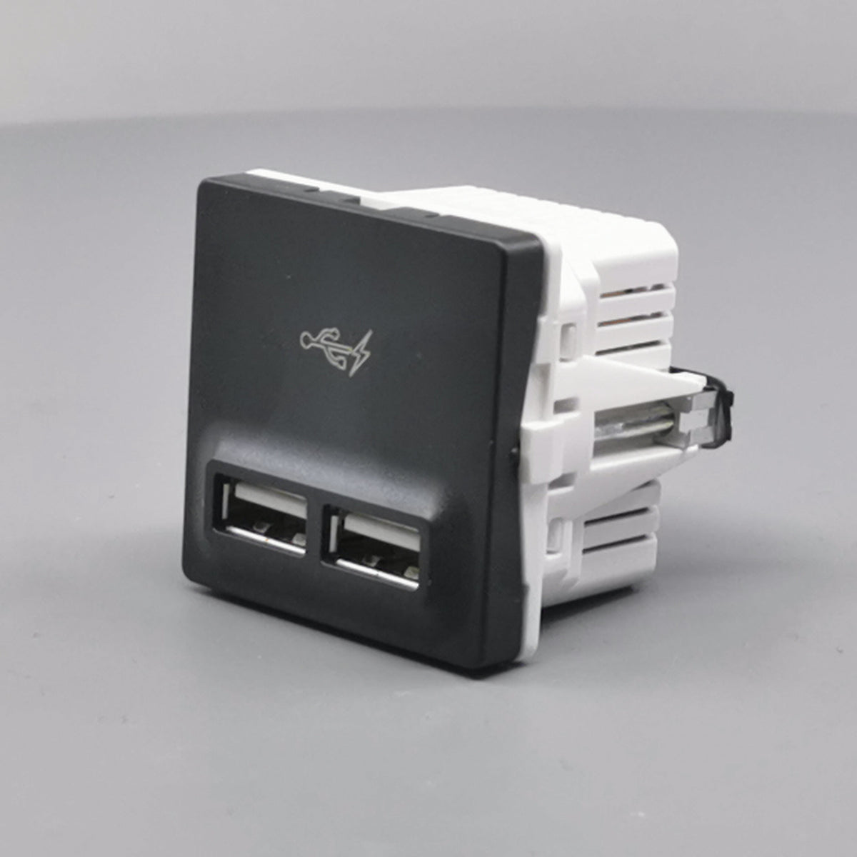 LK Fuga 2xUSB lader 2,1A 1 modul koksgrå (360° frame 4)