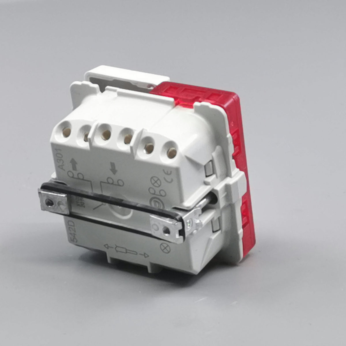 LK Fuga afbryder med rød LED lampe 1-pol 16A - hvid (360° frame 15)