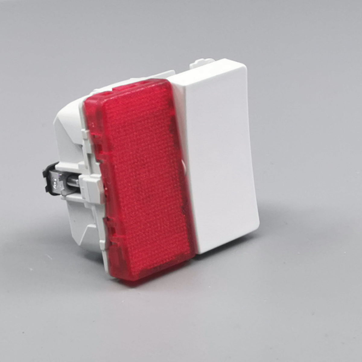 LK Fuga afbryder med rød LED lampe 1-pol 16A - hvid (360° frame 22)