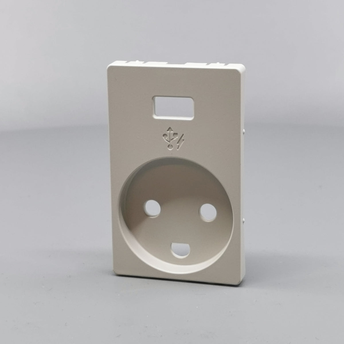 FUGA afdækning Stikk. m/j med 5V USB-lader Lysegrå (360° frame 2)