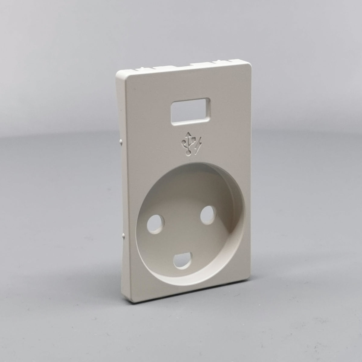 FUGA afdækning Stikk. m/j med 5V USB-lader Lysegrå (360° frame 23)