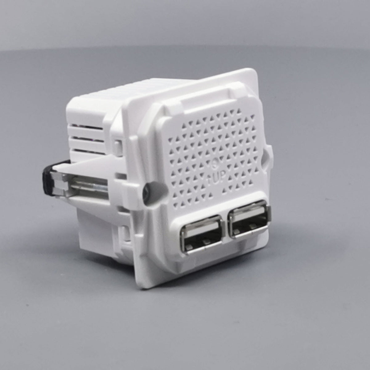 LK Fuga 2xUSB lader 2,1A 1 modul uden afdækning (360° frame 22)