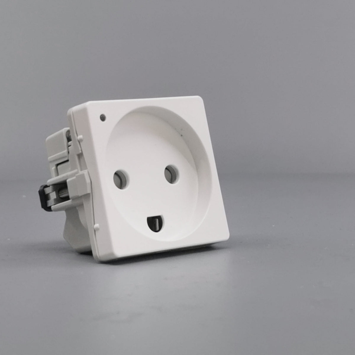 Fuga stikkontakt m. jord og LED lampe 1 modul - hvid (360° frame 22)