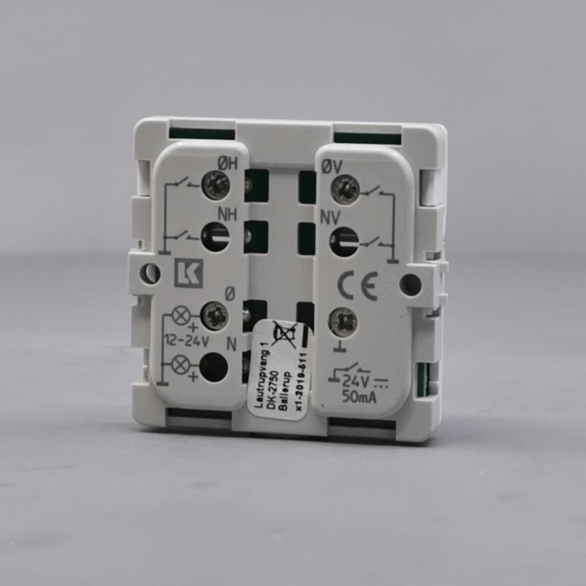 Fuga Svagstrømstryk 2 slutte og 1 lysdiode hvid (360° frame 14)