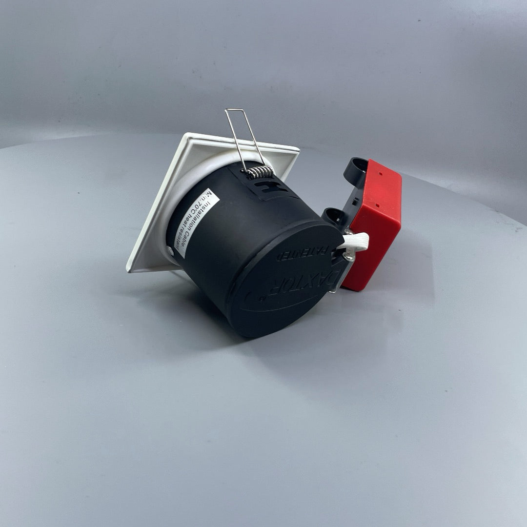 Daxtor Easy 2-Setup MR16 12V indbygningsspot IP21 – firkantet hvid, maks. 20W (360° frame 10)