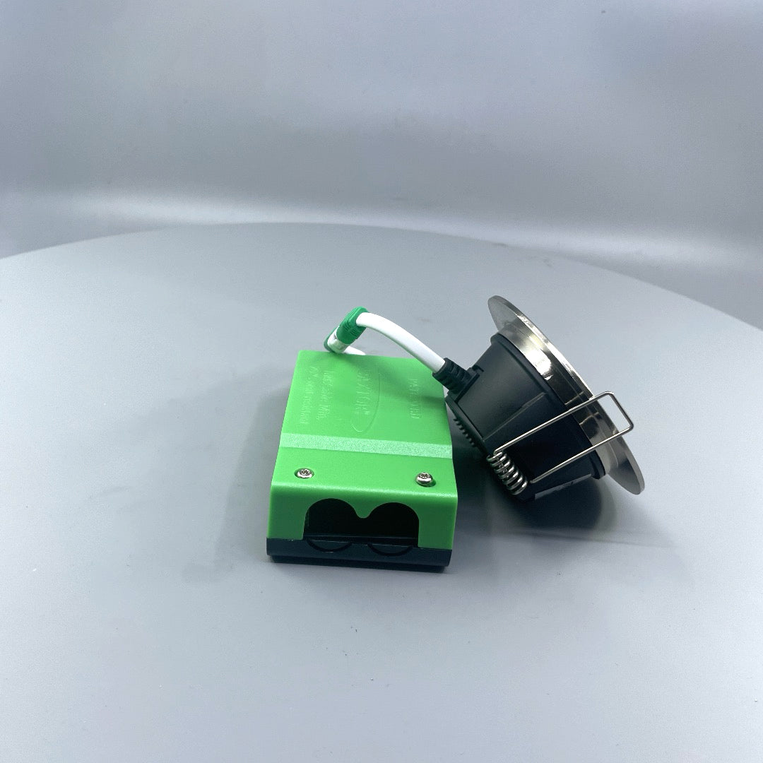 Daxtor DAX F-35-D 5W LED spot 2700K IP44 – børstet stål inkl. driver (360° frame 18)