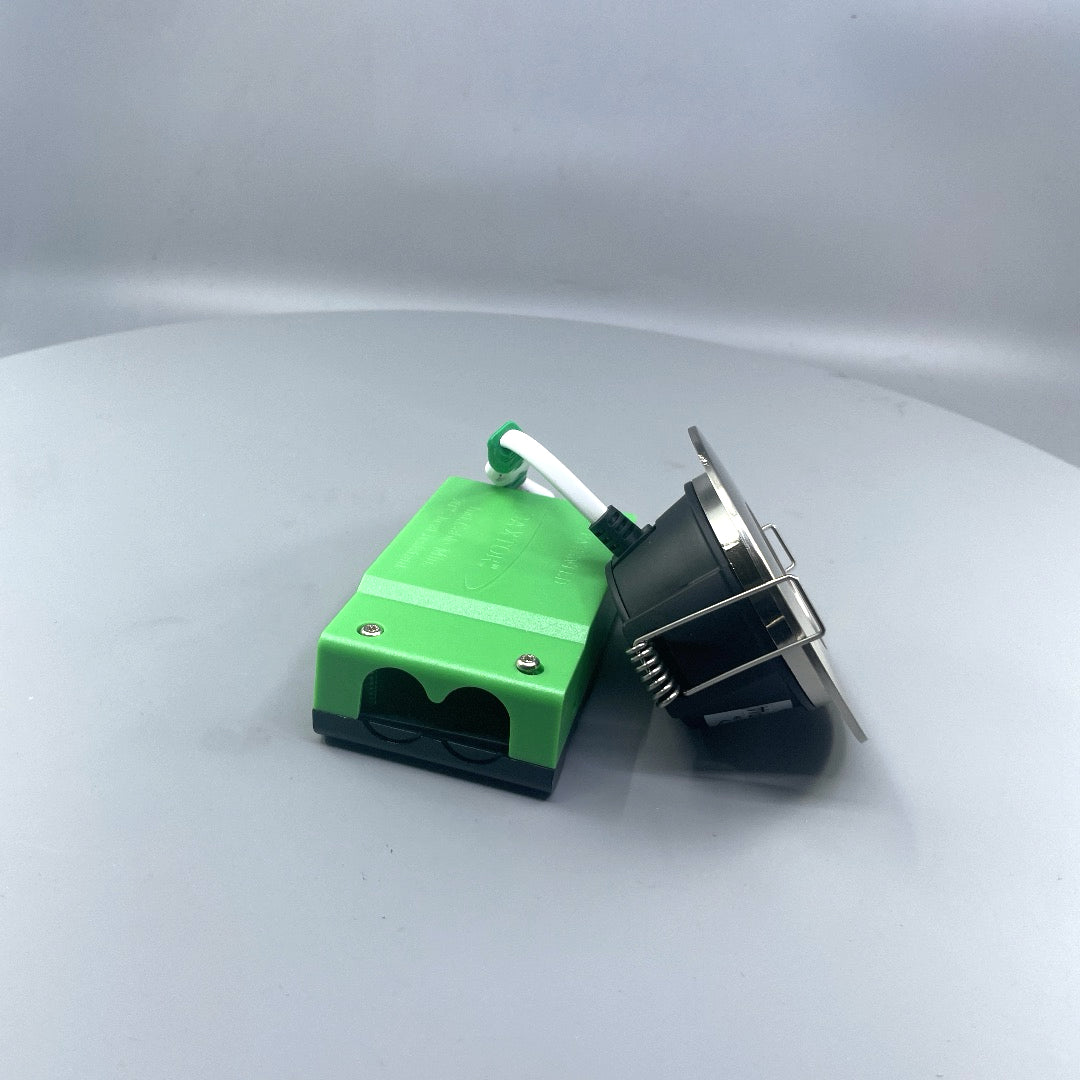 Daxtor DAX F-35-D 5W LED spot 2700K IP44 – børstet stål inkl. driver (360° frame 19)
