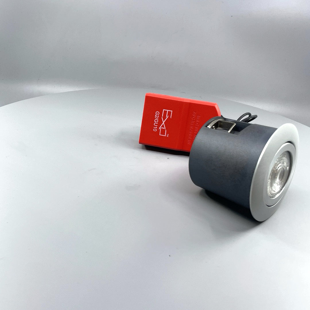 EXO 66 Udendørs indbygningsspot rund børstet aluminum (360° frame 22)