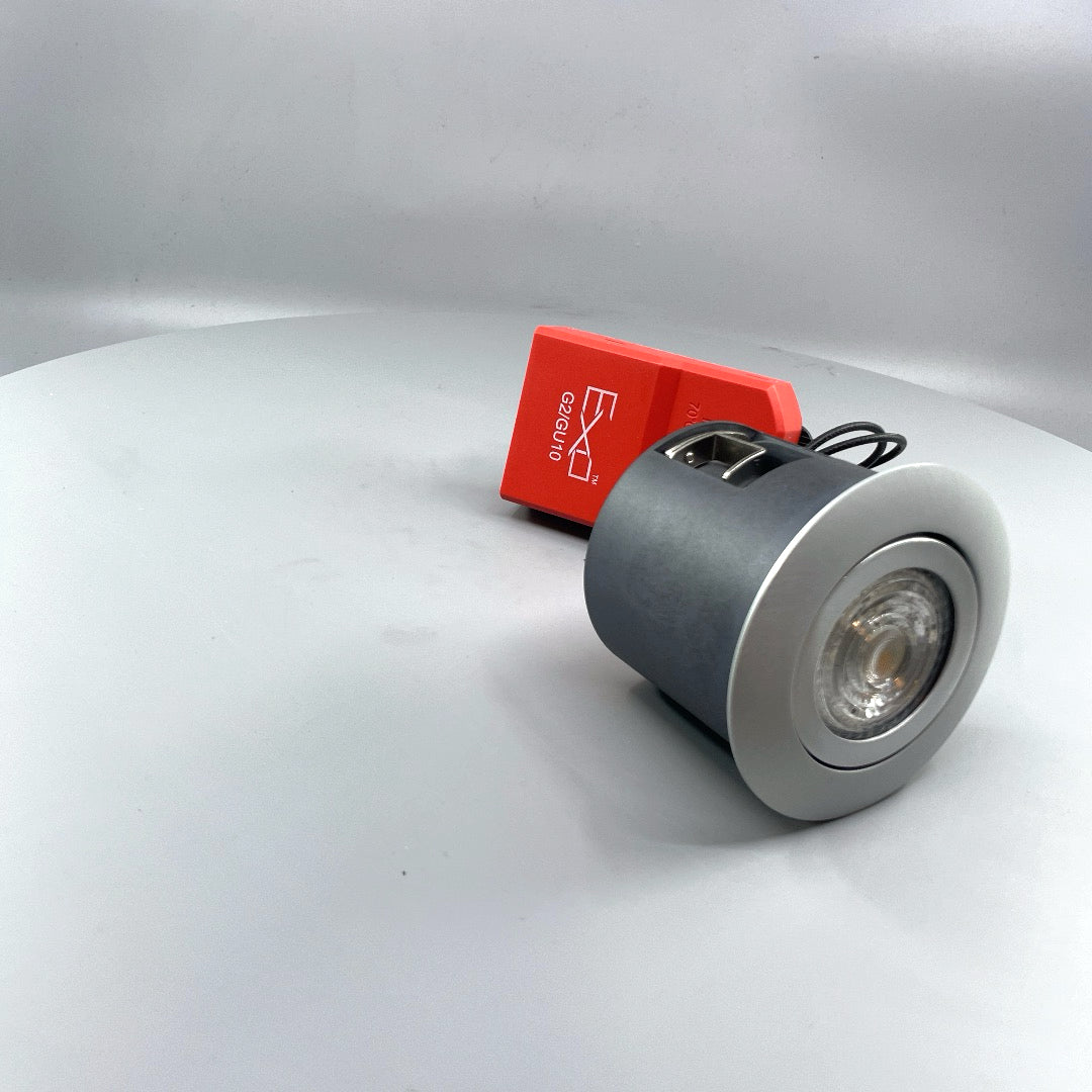 EXO 66 Udendørs indbygningsspot rund børstet aluminum (360° frame 23)