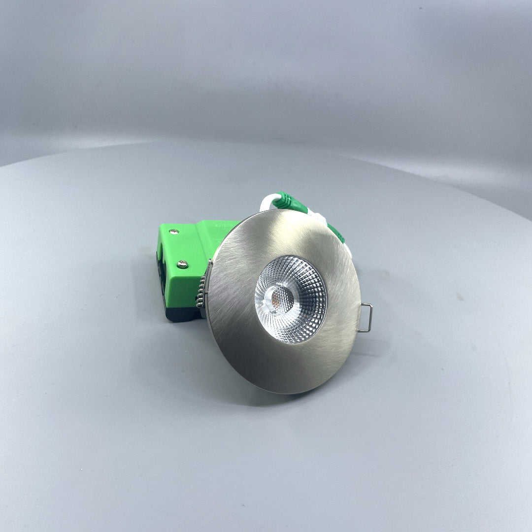 Daxtor DAX F-35-D 5W LED spot 2700K IP44 – børstet stål inkl. driver (360° frame 23)