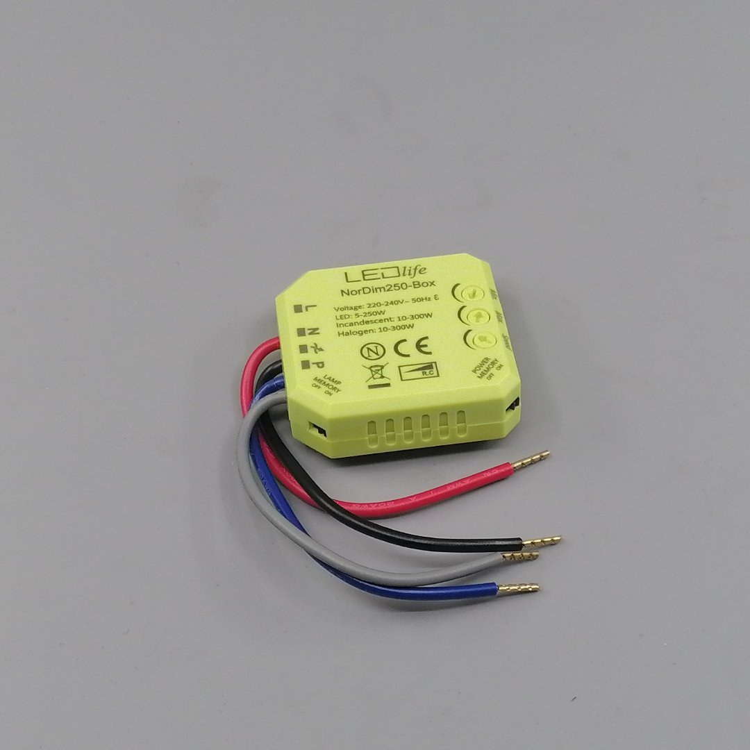 LED-dåse-Lysdæmper 5-250W - Justerbar dæmpning (360° frame 24)