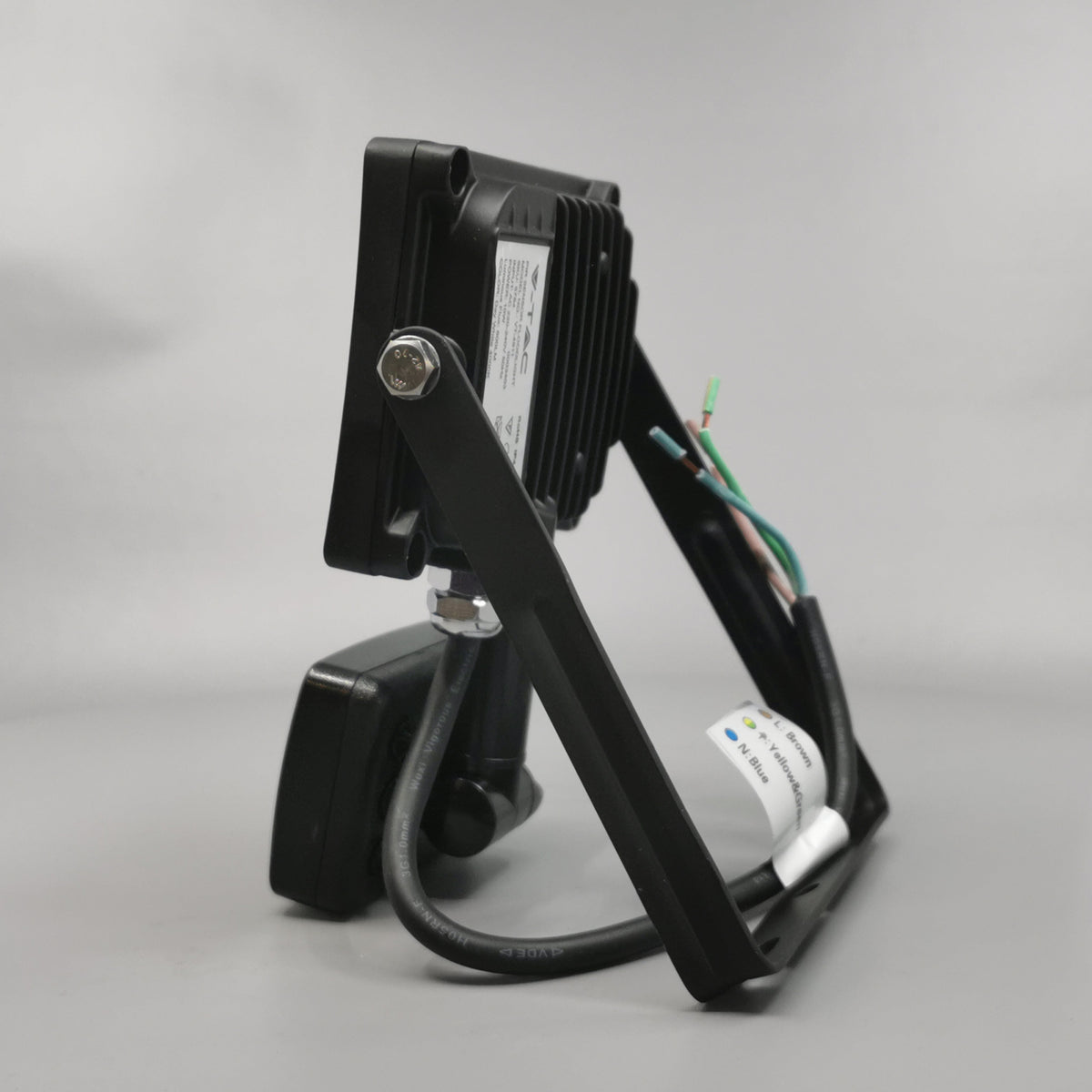 10W LED slim projektør m. sensor 4500K sort (360° frame 8)