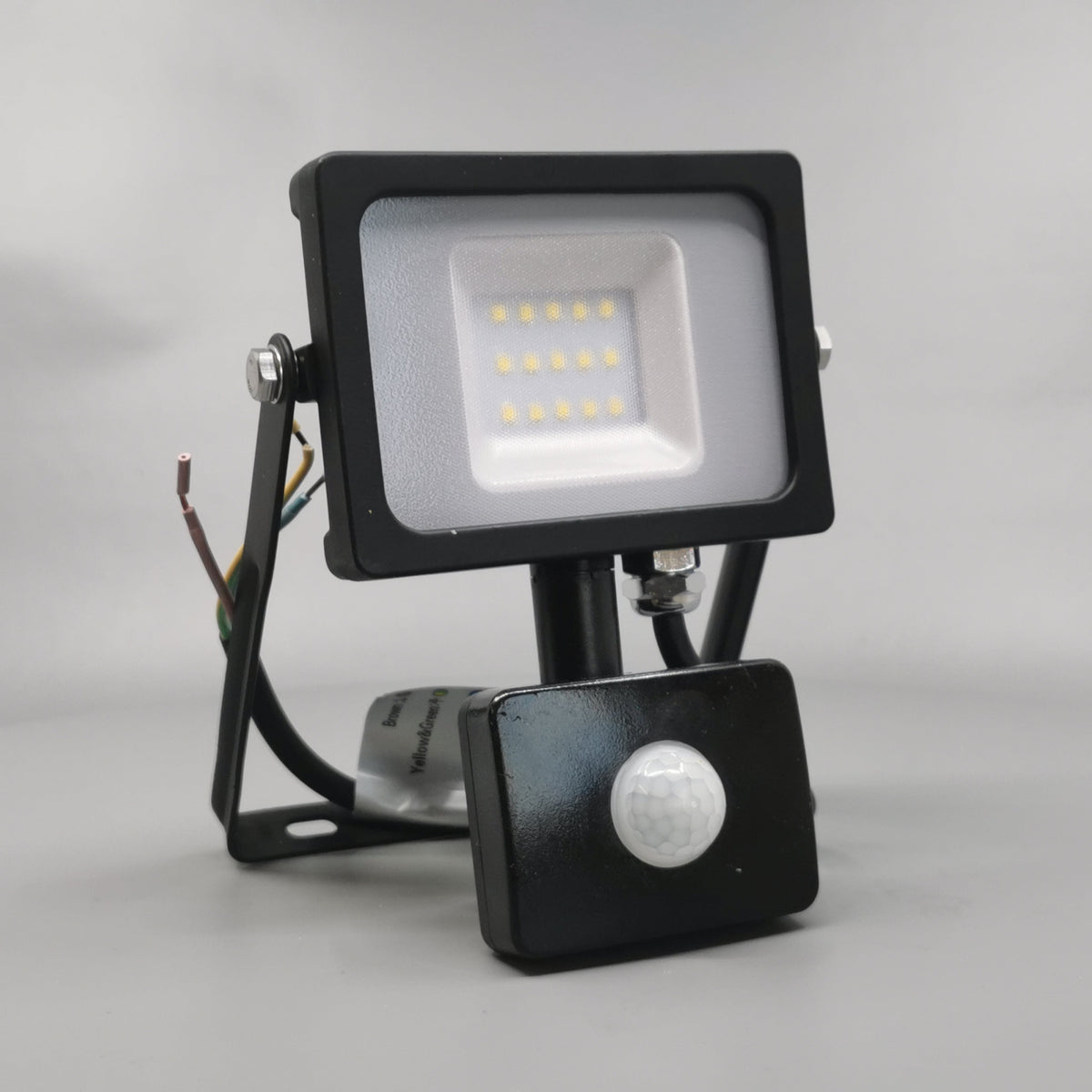 10W LED slim projektør m. sensor 4500K sort (360° frame 23)