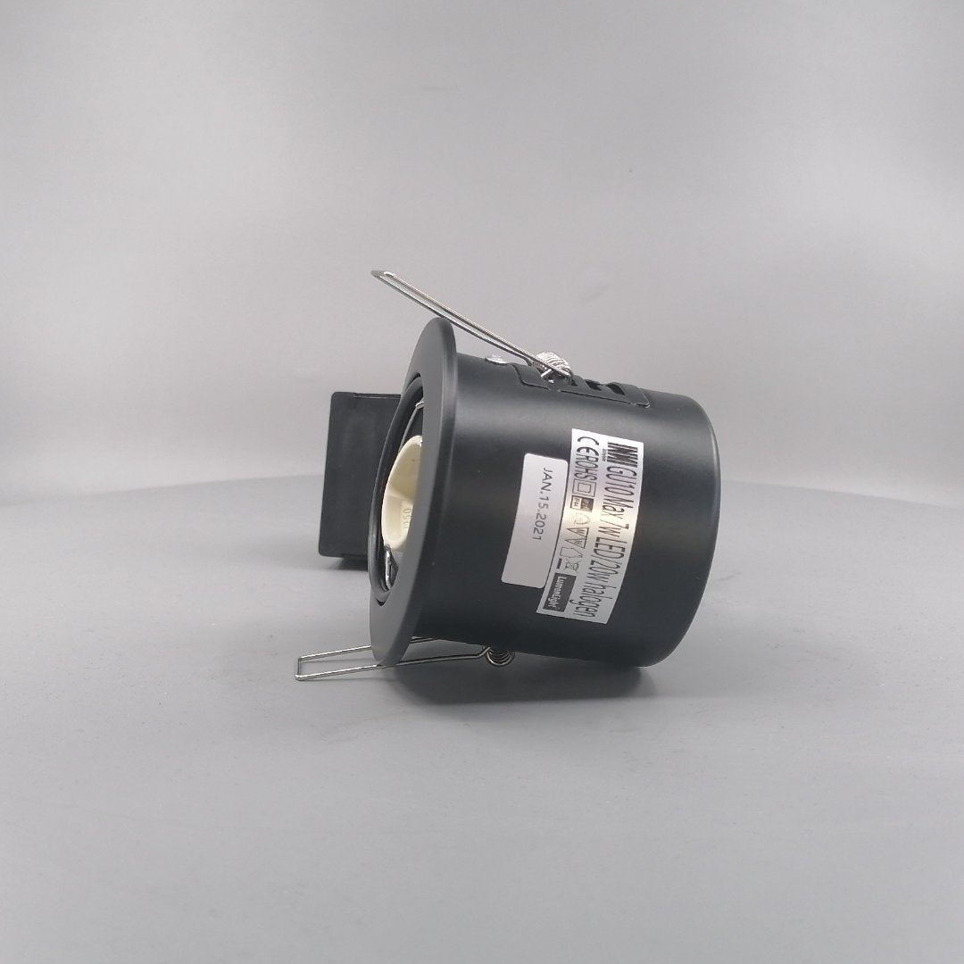 Indbygningsspot 230 v GU10 Max 7W Led Sort (360° frame 6)