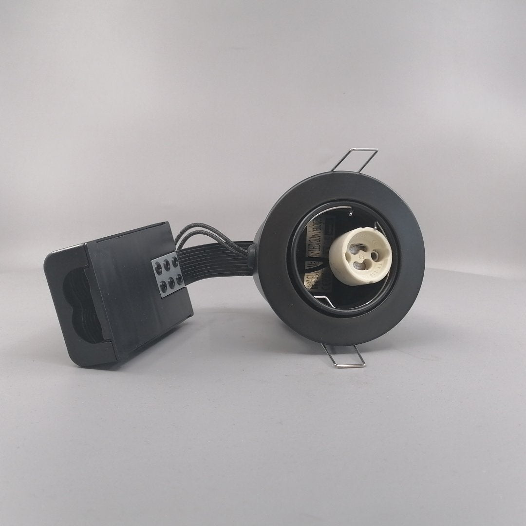 Indbygningsspot 230 v GU10 Max 7W Led Sort (360° frame 24)