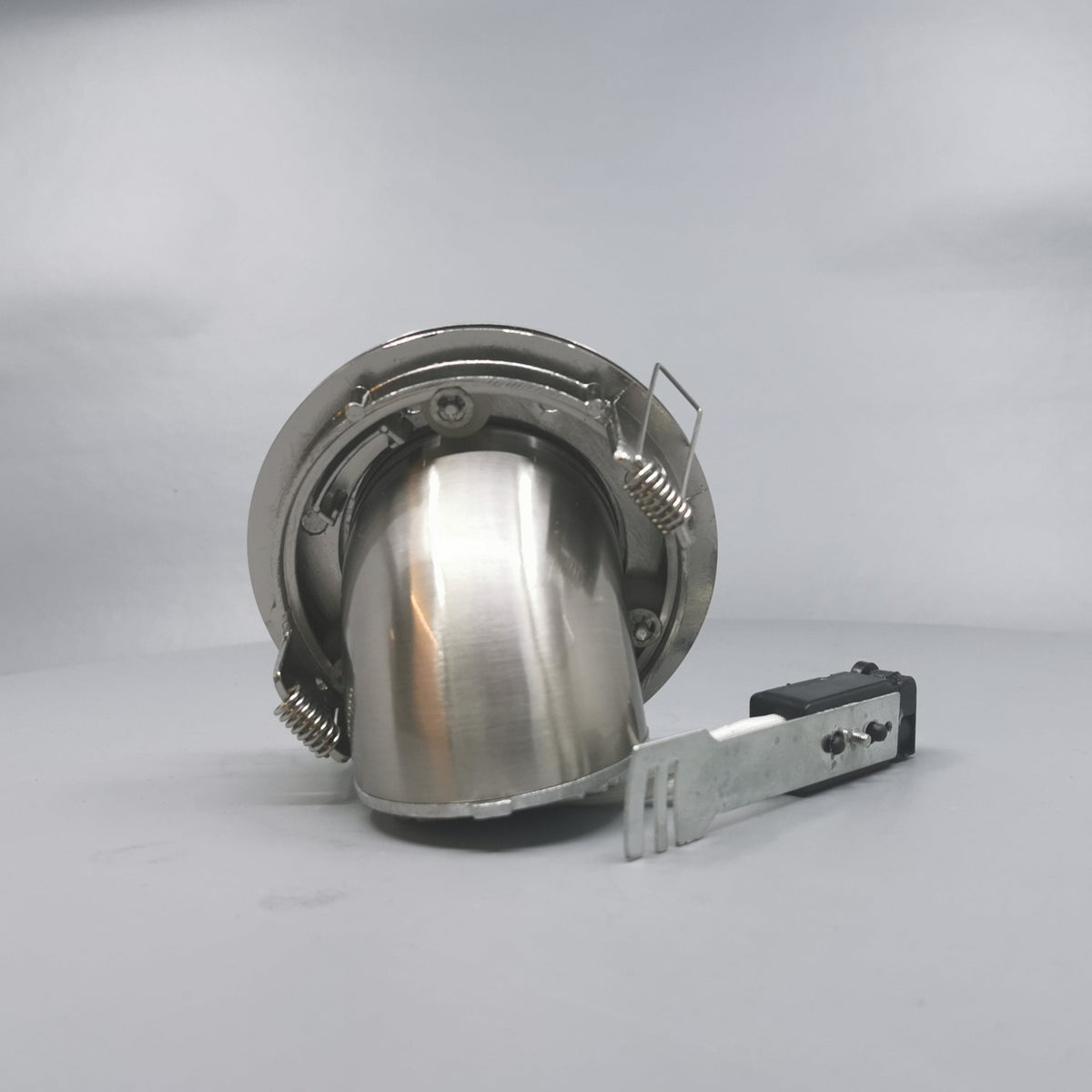 Downlight 12V GU4 max 50W Børstet 90° kipbar + 360° rotering (360° frame 13)