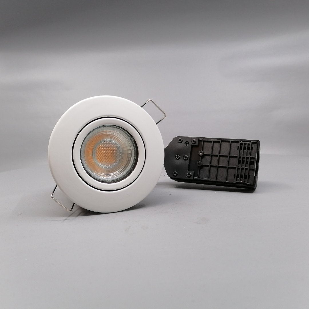 Pro indbygningsspot m. 3-Trins dæmpbar LED pære 3000K - Mat hvid (360° frame 24)