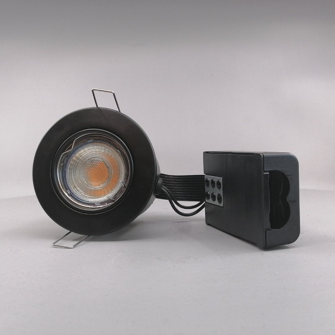 Pro indbygningsspot m. 3-Trins dæmpbar LED pære 3000K - Mat sort (360° frame 2)