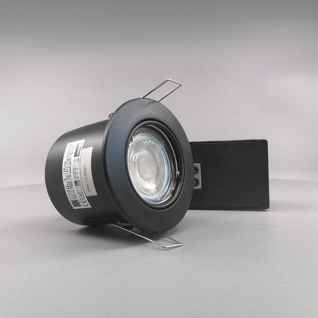 Pro indbygningsspot m. 3-Trins dæmpbar LED pære 3000K - Mat sort (360° frame 22)