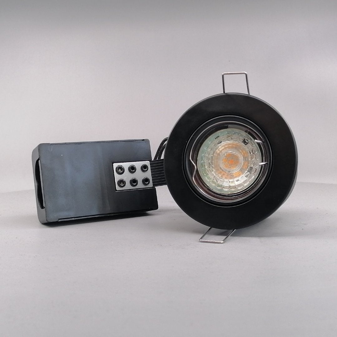 Indbygningsspot m 5,5W DimTone LED pære - Mat sort (360° frame 2)