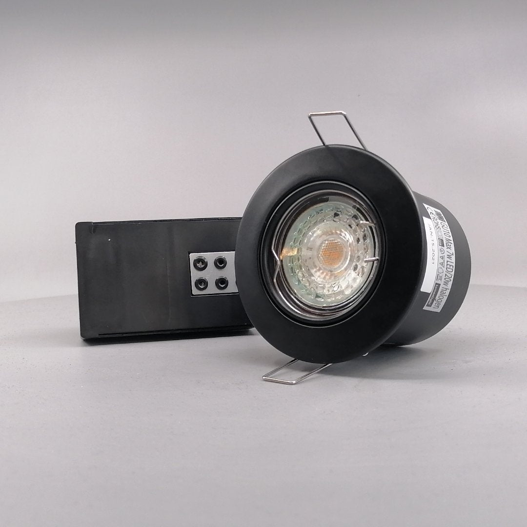 Indbygningsspot m 5,5W DimTone LED pære - Mat sort (360° frame 3)