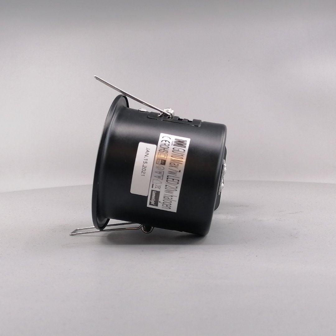 Indbygningsspot m 5,5W DimTone LED pære - Mat sort (360° frame 7)