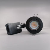 Indbygningsspot m 5W Philips dæmpbar LED pære 3000K - Mat sort