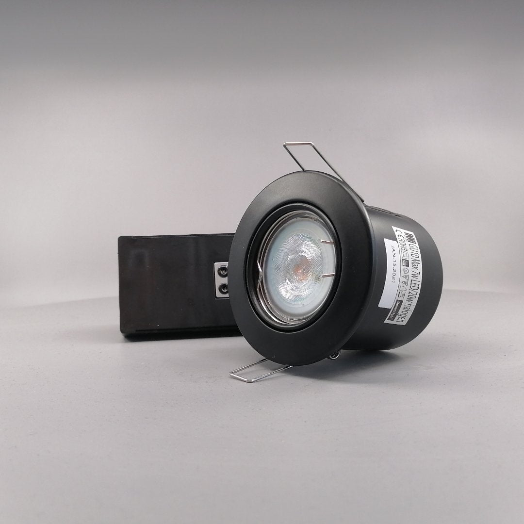 Indbygningsspot m 5W Philips dæmpbar LED pære 3000K - Mat sort (360° frame 4)