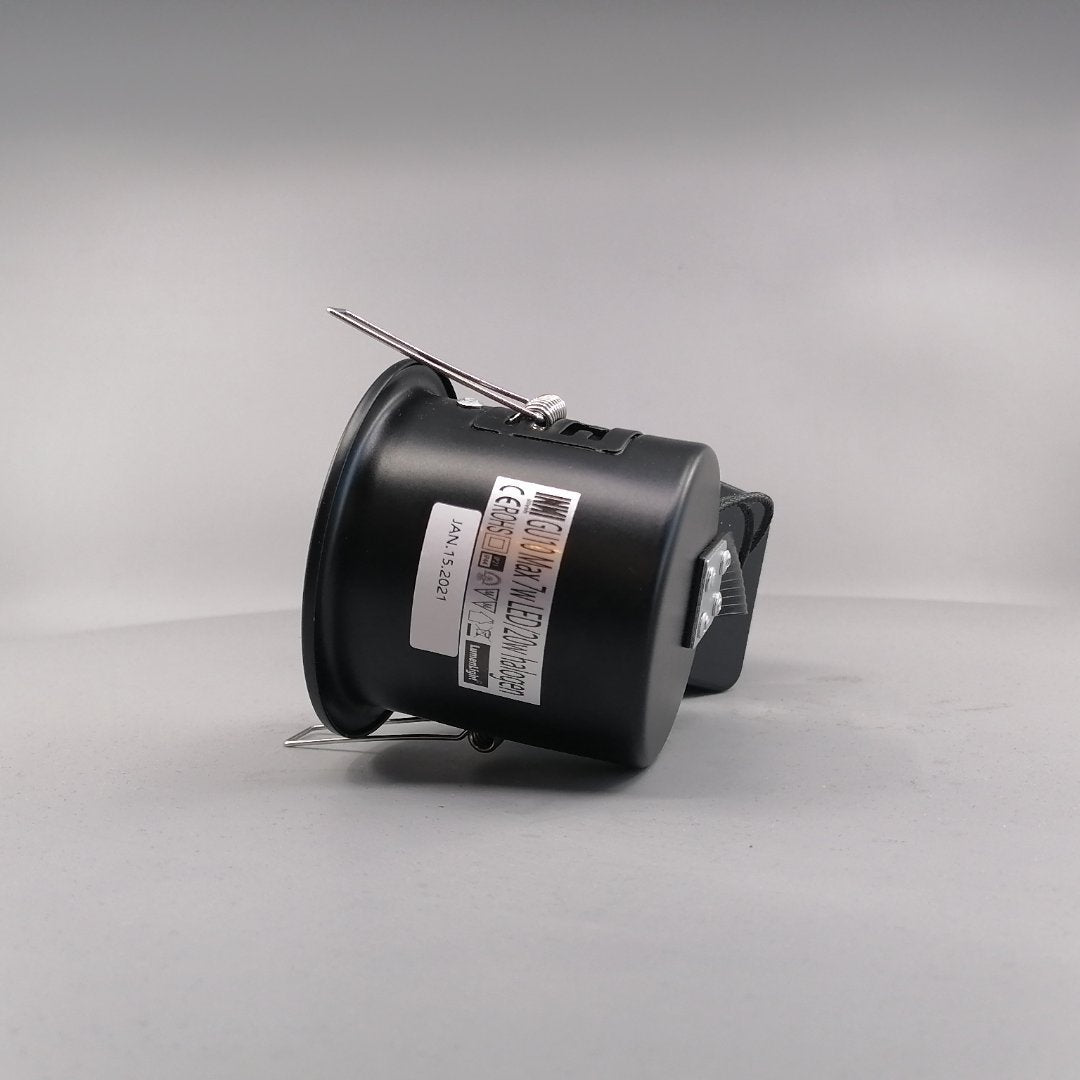 Indbygningsspot m 5W Philips dæmpbar LED pære 3000K - Mat sort (360° frame 8)