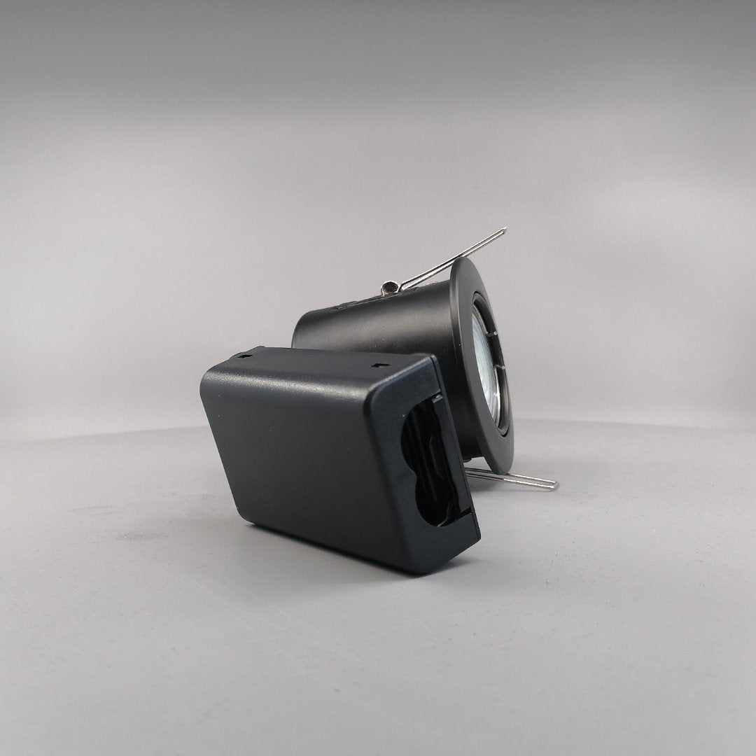 Indbygningsspot m 5W Philips dæmpbar LED pære 3000K - Mat sort (360° frame 20)