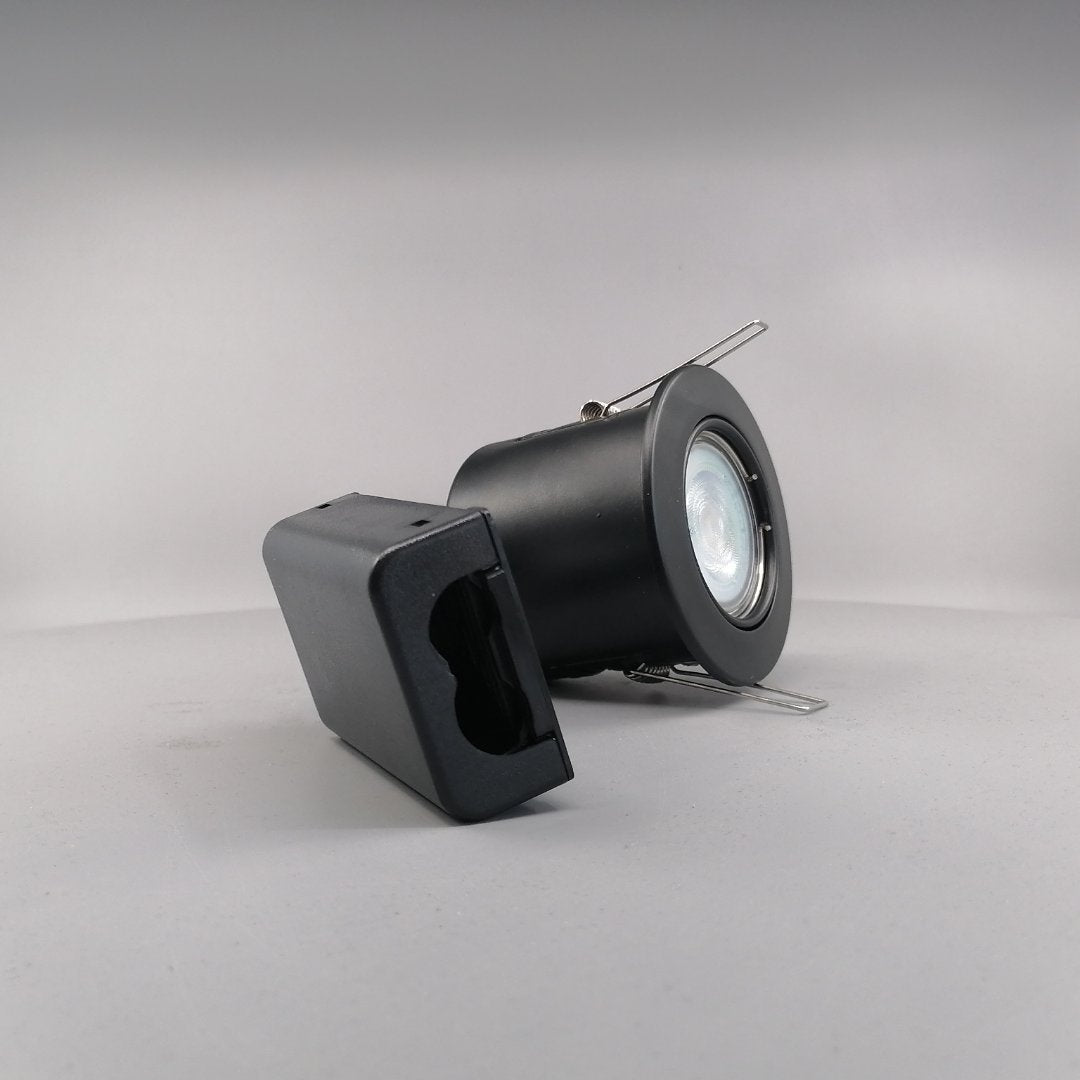 Indbygningsspot m 5W Philips dæmpbar LED pære 3000K - Mat sort (360° frame 21)