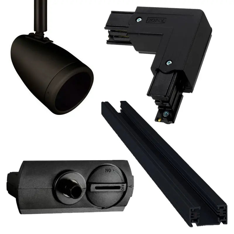 Lysskinner Square 1 faset sort