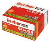fischer UX 6 x 35 R allround dybel med krave, 50 stk.