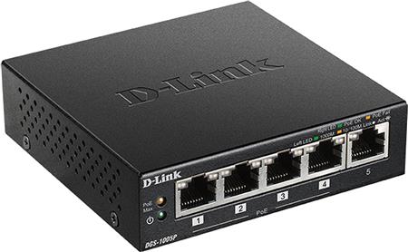 SWITCH 5X GIGABIT - 4X POE+ DGS-1005P