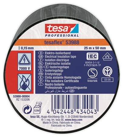 ISOLERINGSTAPE VDE/IEC PVC 25MX50MM SORT