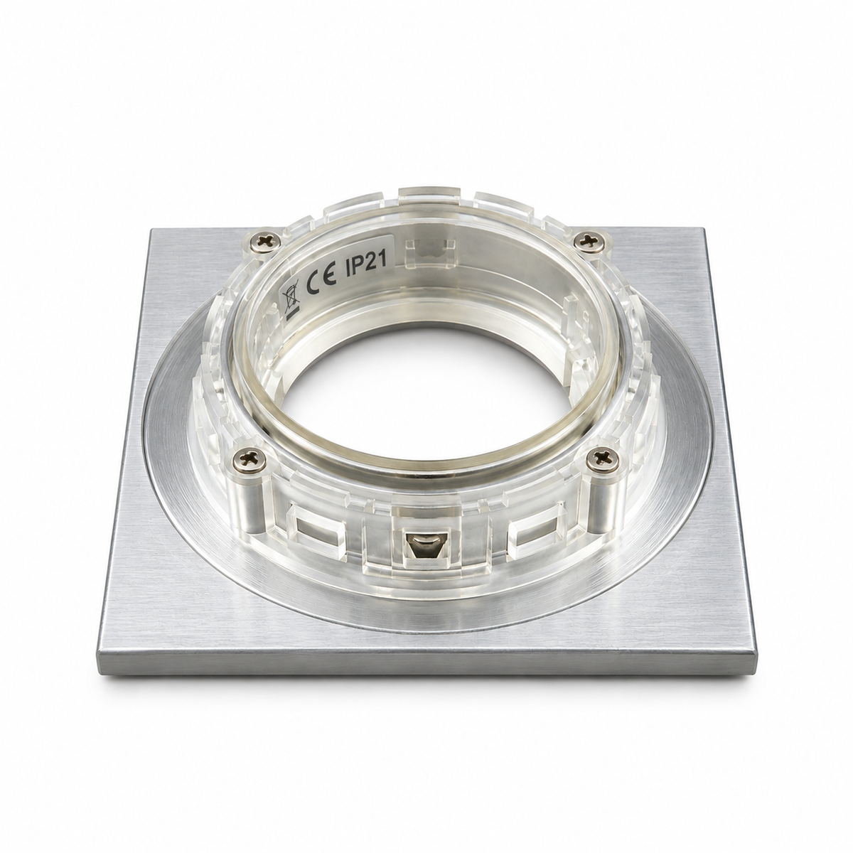Daxtor firkantet front til GU10 downlight – satin nikkel