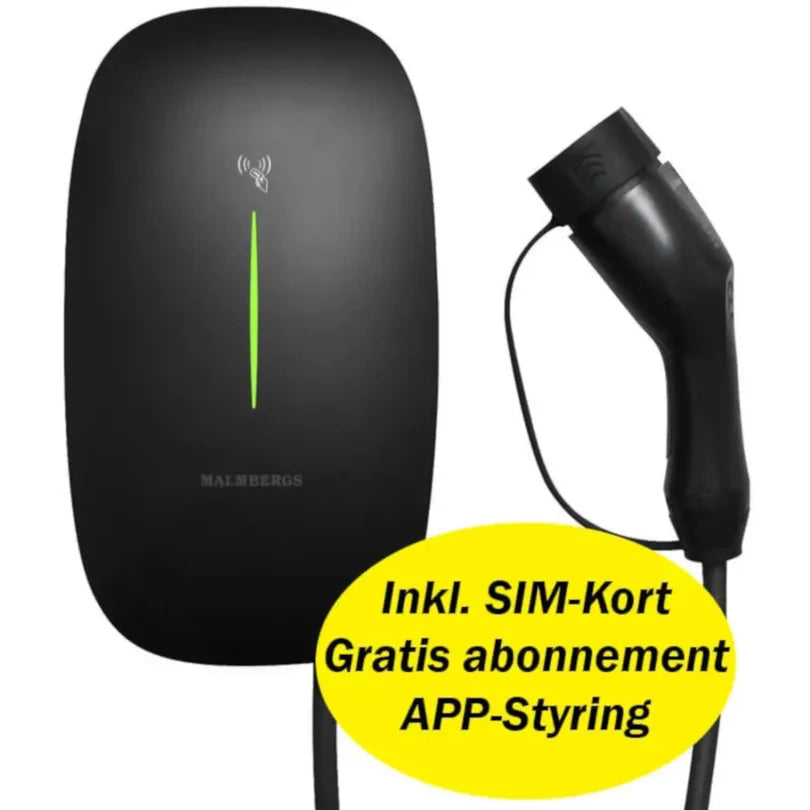Evon one PLUS - All in One Ladestation 11kW m. WIFI/4G med SIM-kort 7 Meter