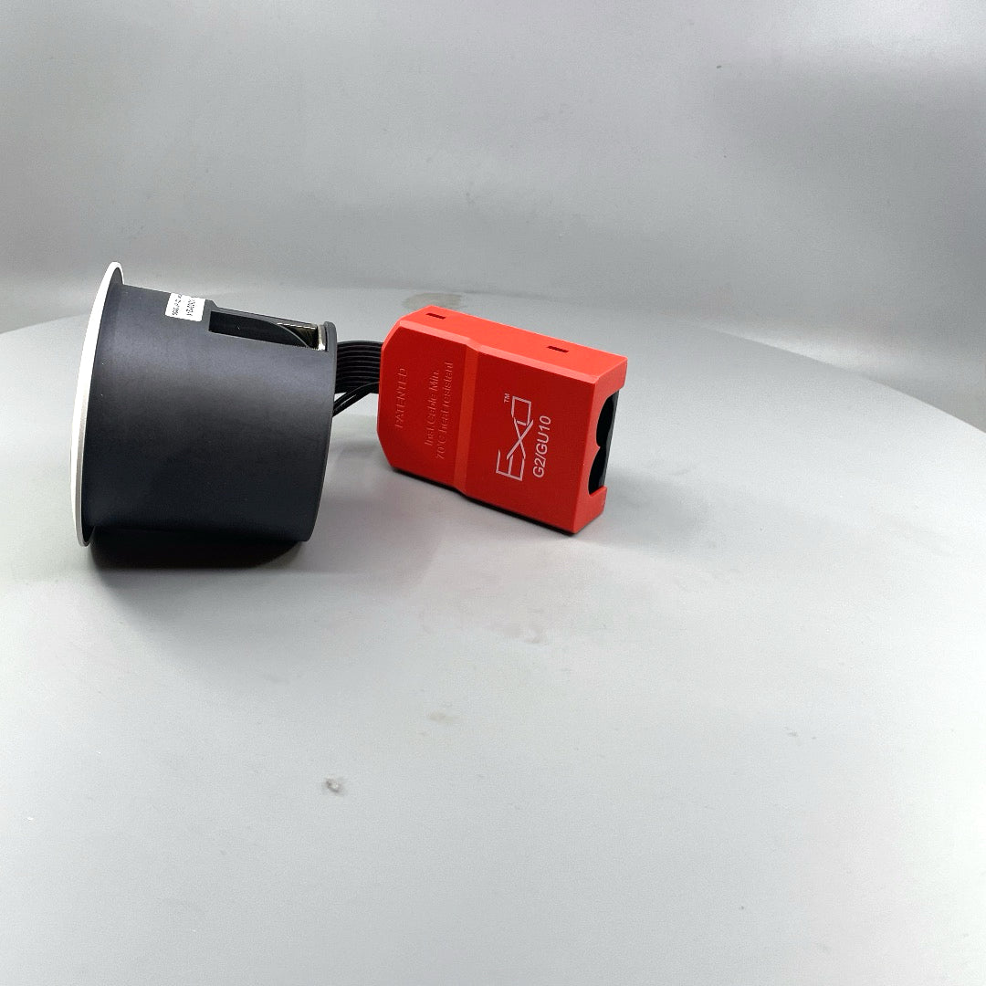 EXO 66 Udendørs indbygningsspot rund sandy mat hvid (360° frame 6)