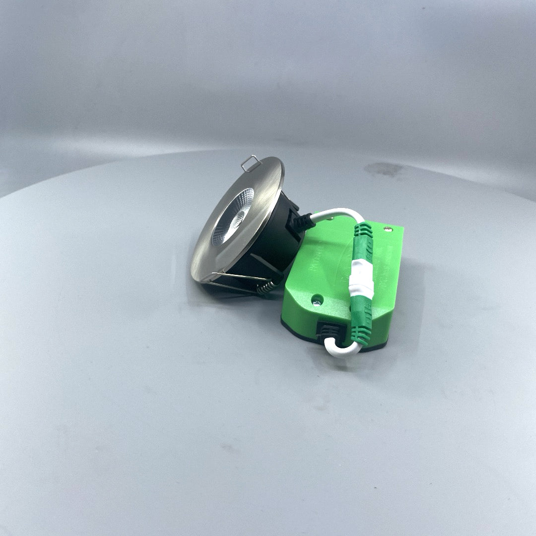 Daxtor DAX F-35-D 5W LED spot 2700K IP44 – børstet stål inkl. driver (360° frame 7)