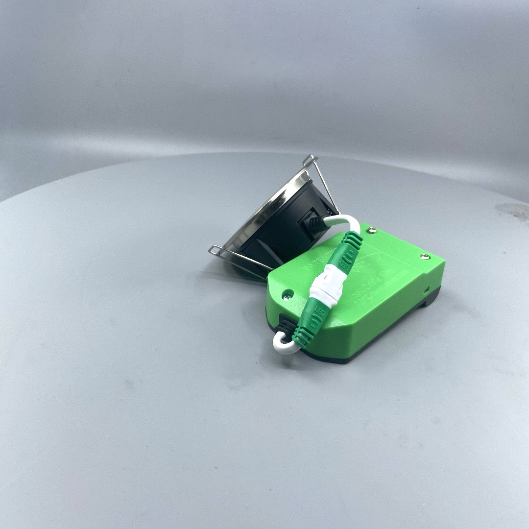 Daxtor DAX F-35-D 5W LED spot 2700K IP44 – børstet stål inkl. driver (360° frame 9)